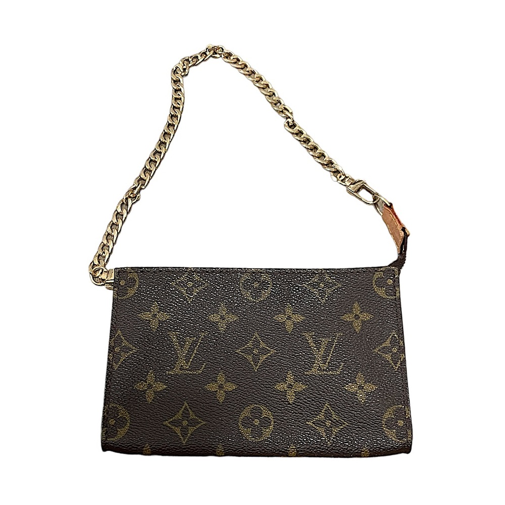 Louis Vuitton Monogram Pochette Pouch Bag with Chain